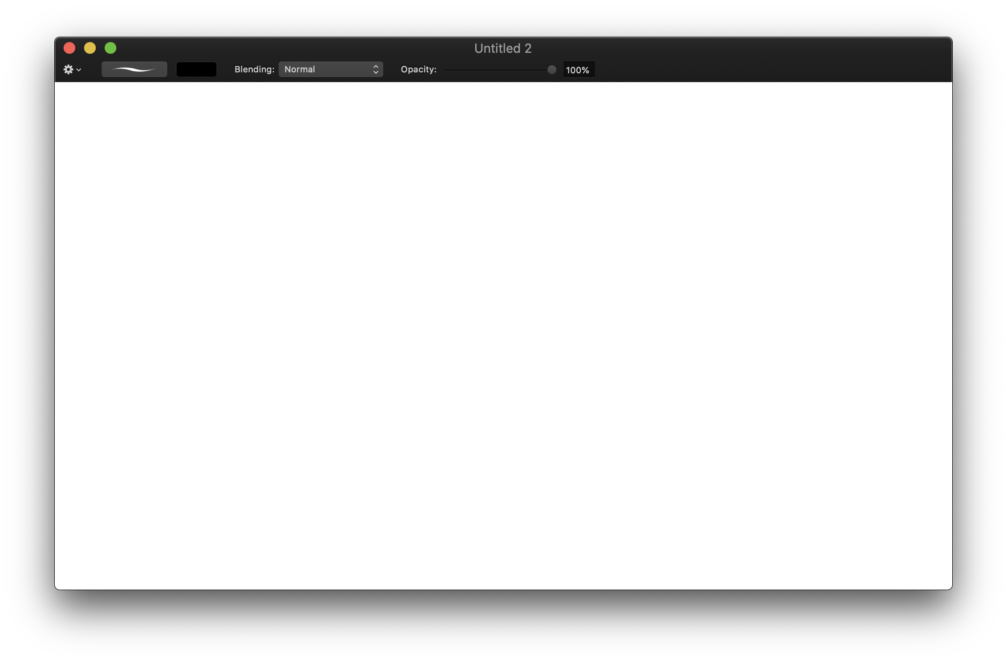 The empty canvas in Pixelmator, ready to paste in the image